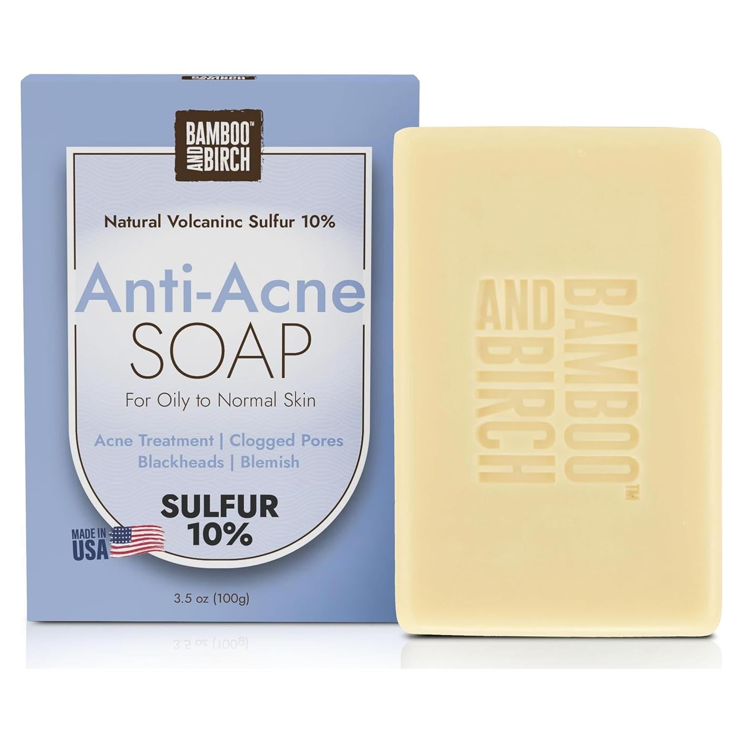 Jabón de Azufre Bamboo & Birch 10% 99.22 g Tratamiento Acné