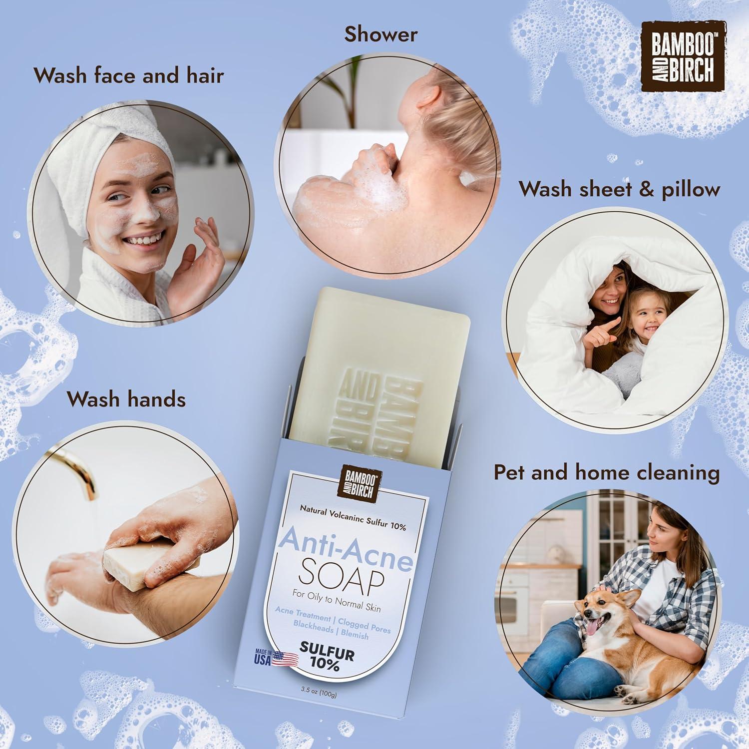 Jabón de Azufre Bamboo & Birch 10% 99.22 g Tratamiento Acné