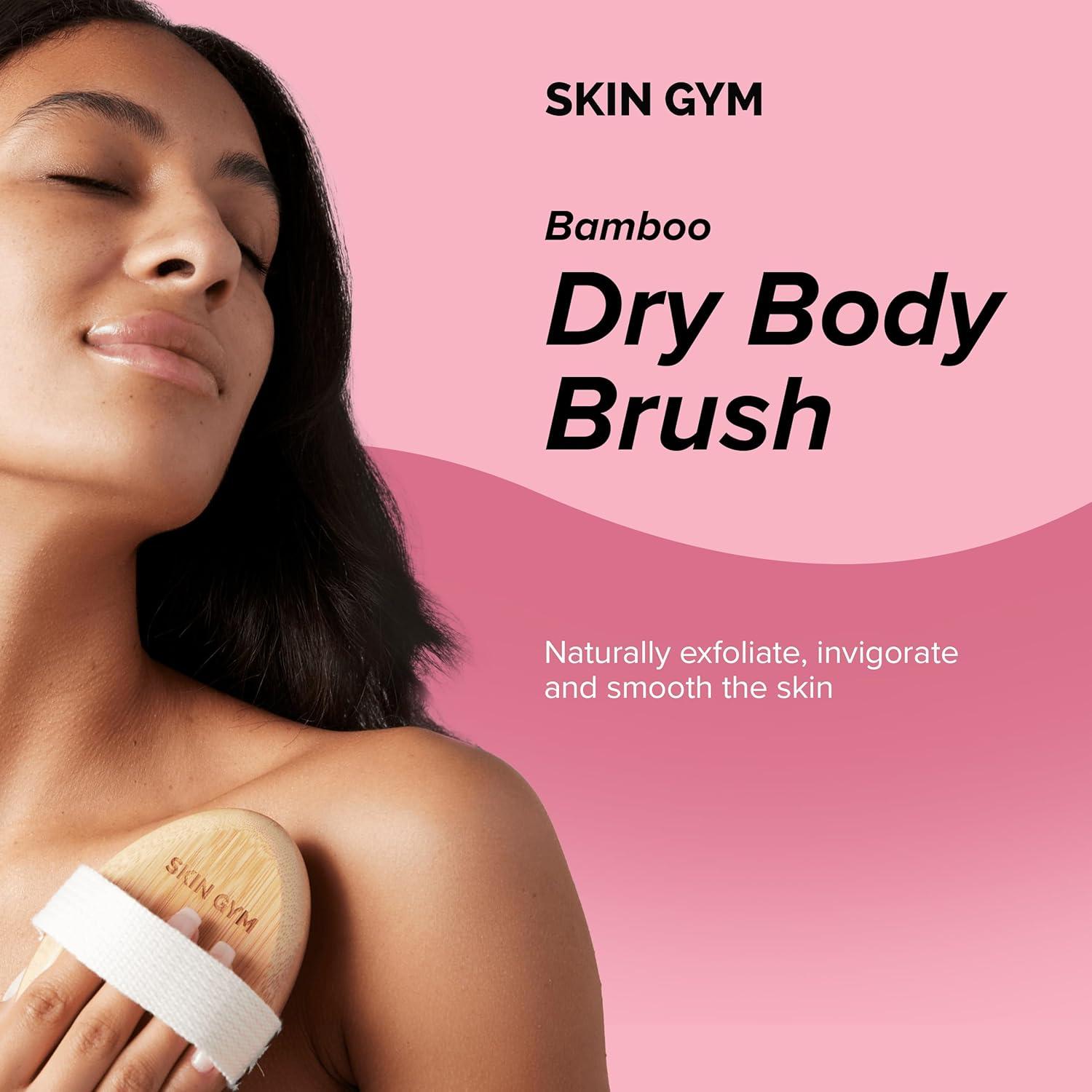 Cepillo Seco Redondo Skin Gym de Bambú para Cuerpo 17cm