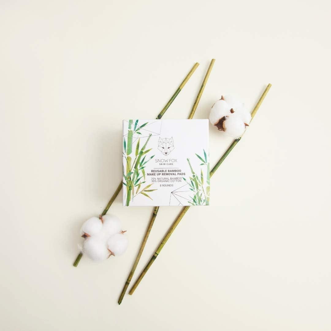 Discos Desmaquillantes Reutilizables Snow Fox - 8 Piezas de Bambú y Algodón Orgánico