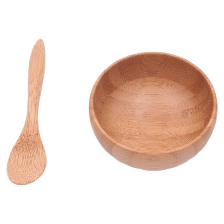 Set de Tazones y Cuchara de Bambú UPSTORE 2 Piezas
