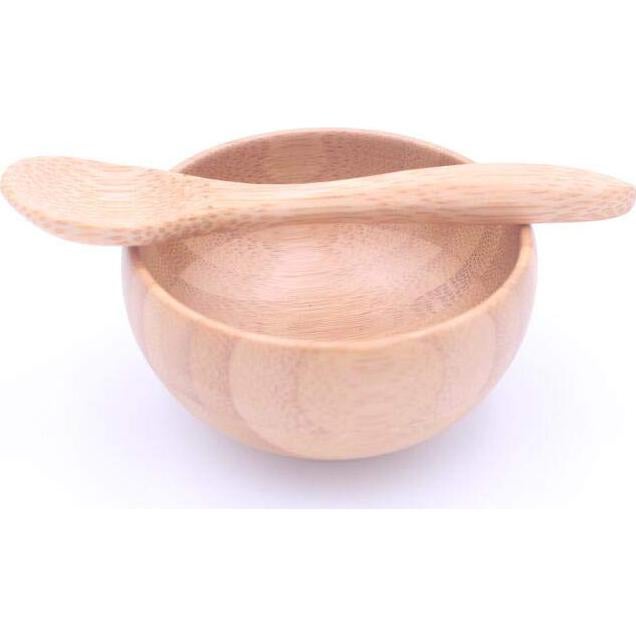 Set de Tazones y Cuchara de Bambú UPSTORE 2 Piezas