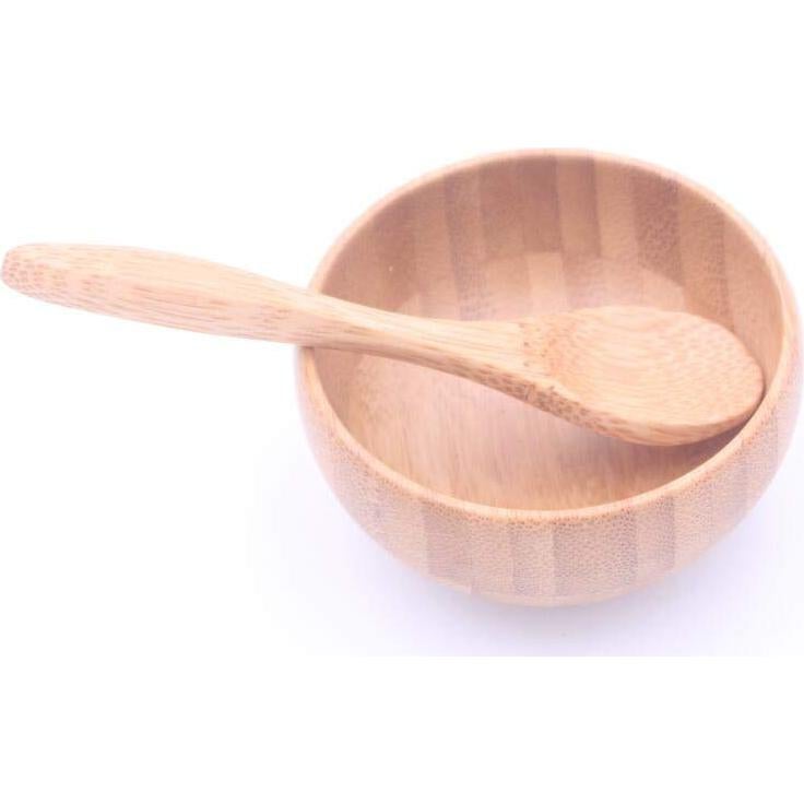 Set de Tazones y Cuchara de Bambú UPSTORE 2 Piezas