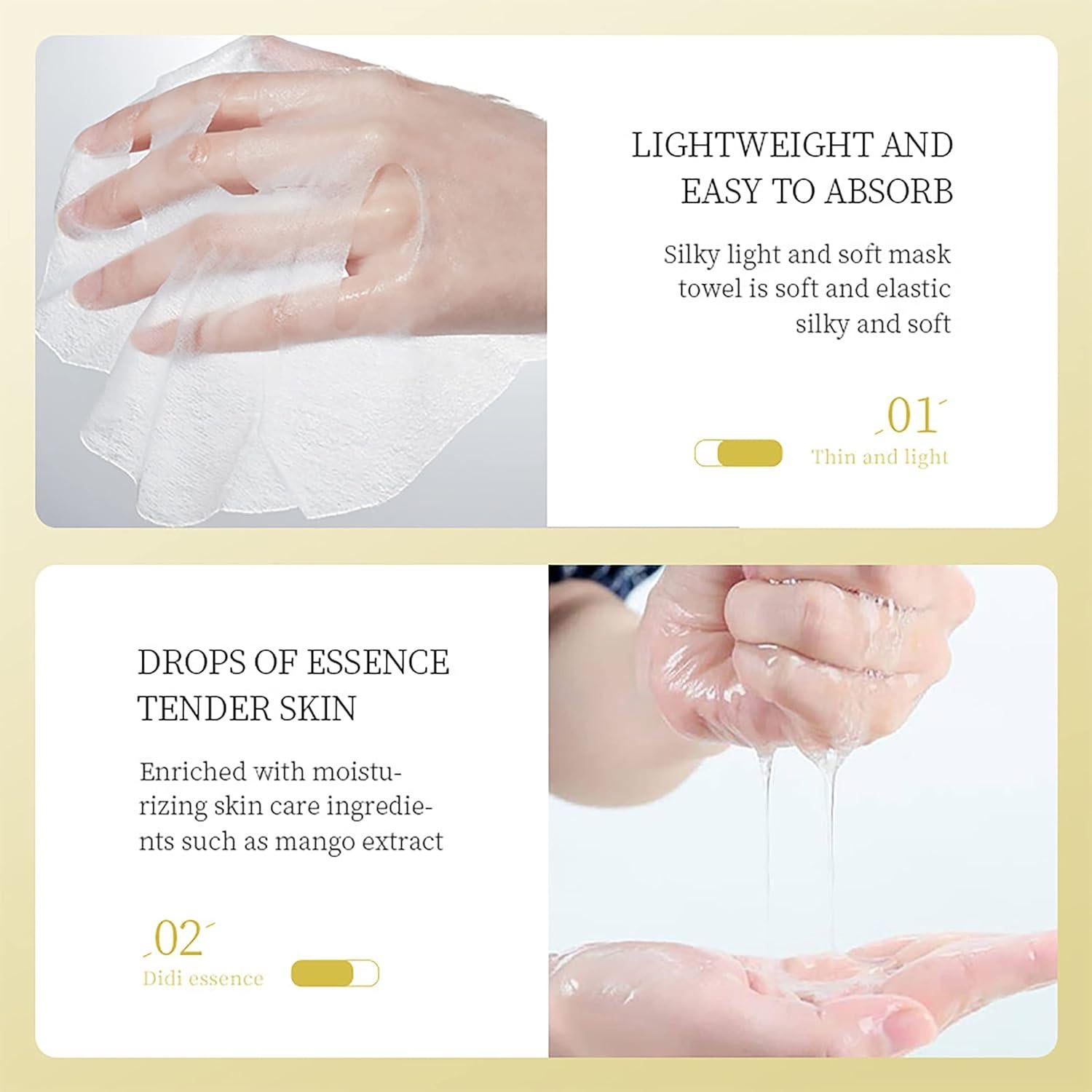 Paquete de 40 mascarillas faciales Meleell colágeno hidratante