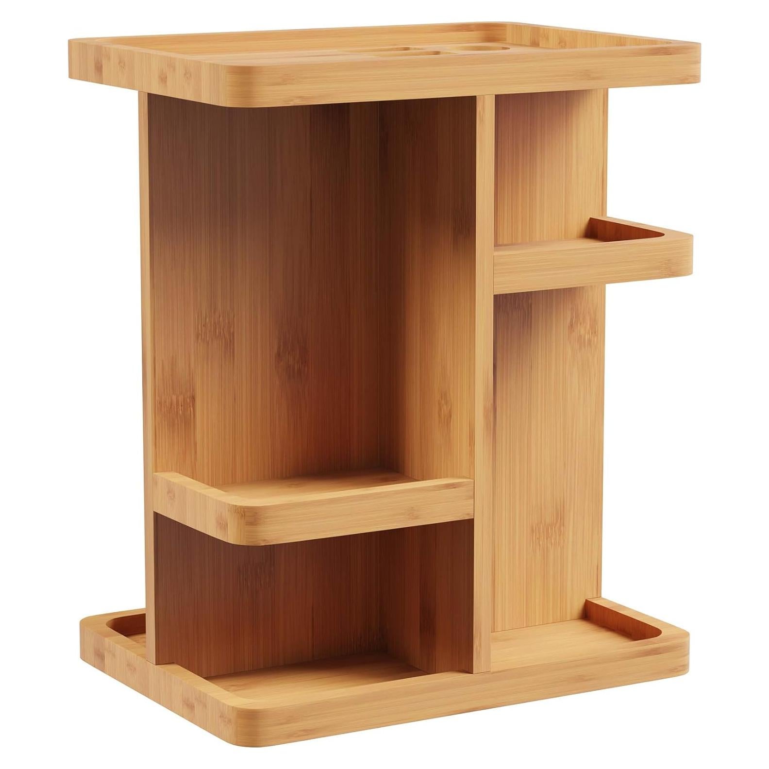 Organizador de Maquillaje Lavish Home - Carrousel de Bambú Ecológico