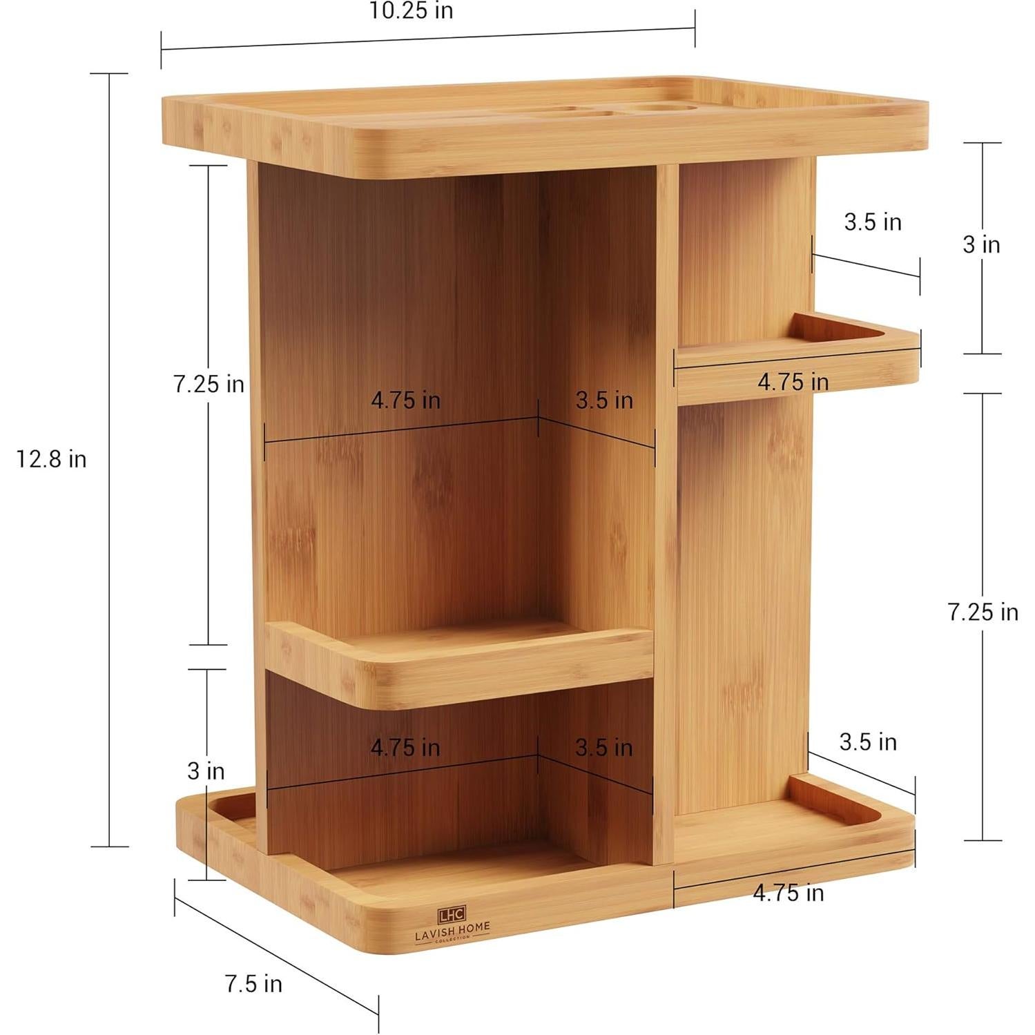 Organizador de Maquillaje Lavish Home - Carrousel de Bambú Ecológico