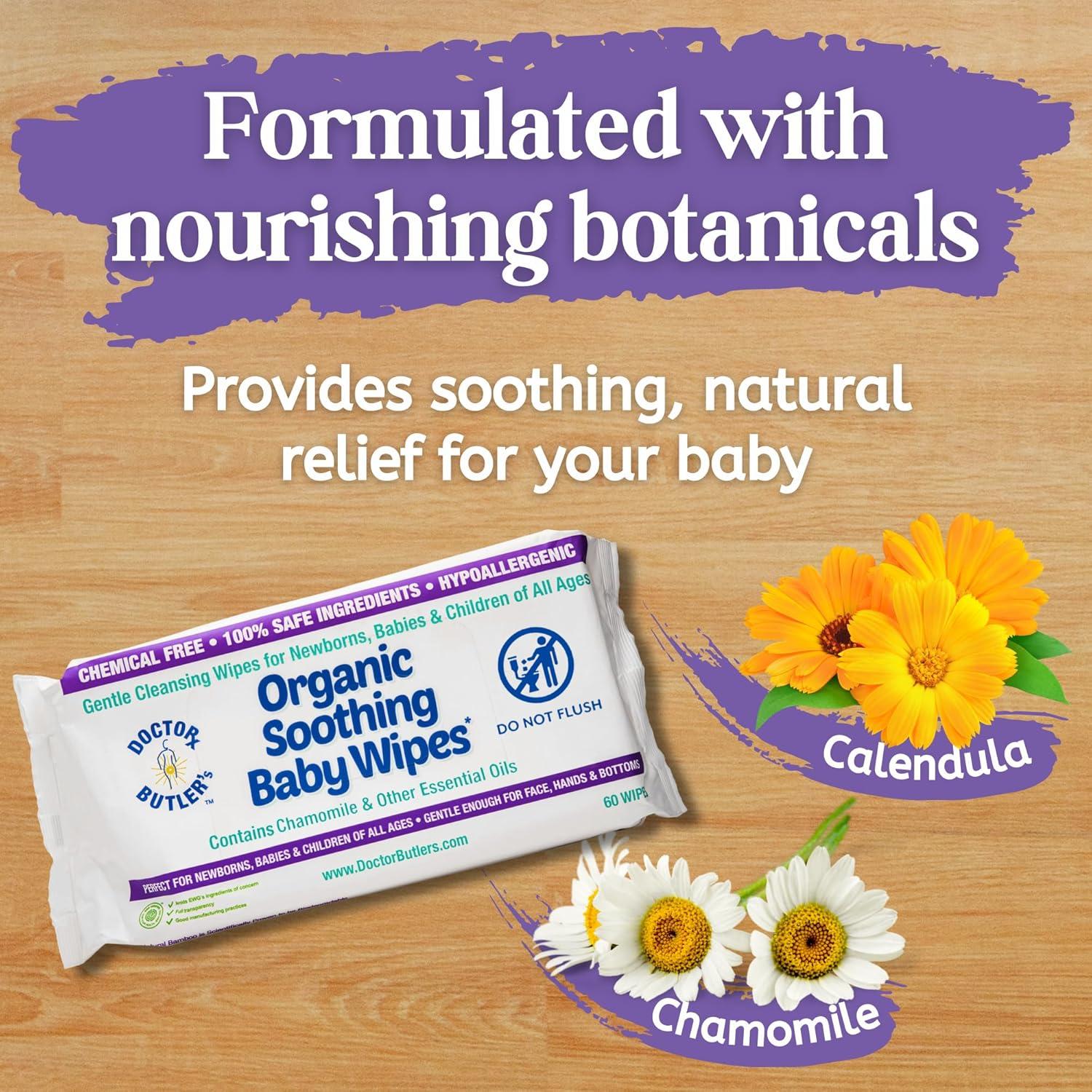 Toallitas Orgánicas para Bebés Doctor Butler - 60 Unidades Hipoalergénicas