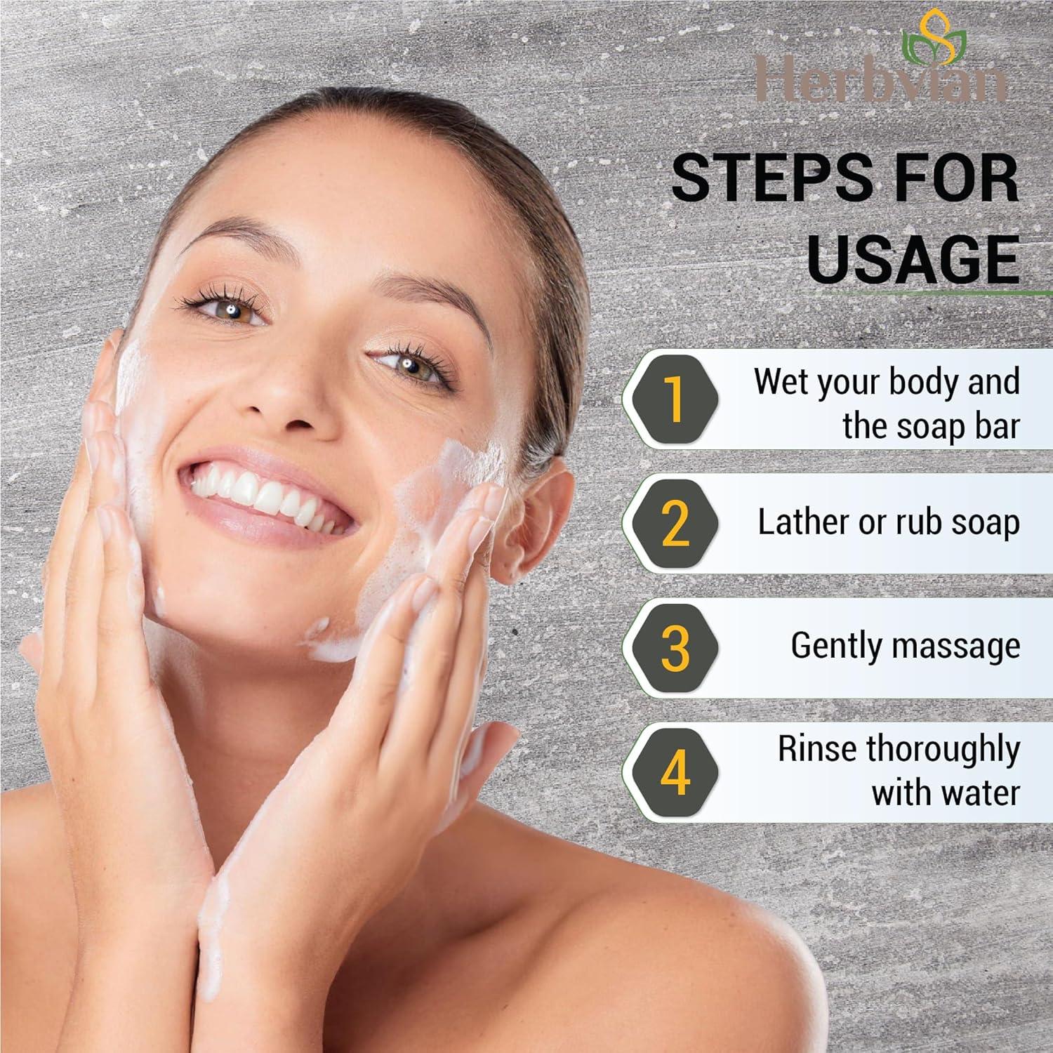 Barra de Jabón de Carbón Activado HerbVian 100g con Menta