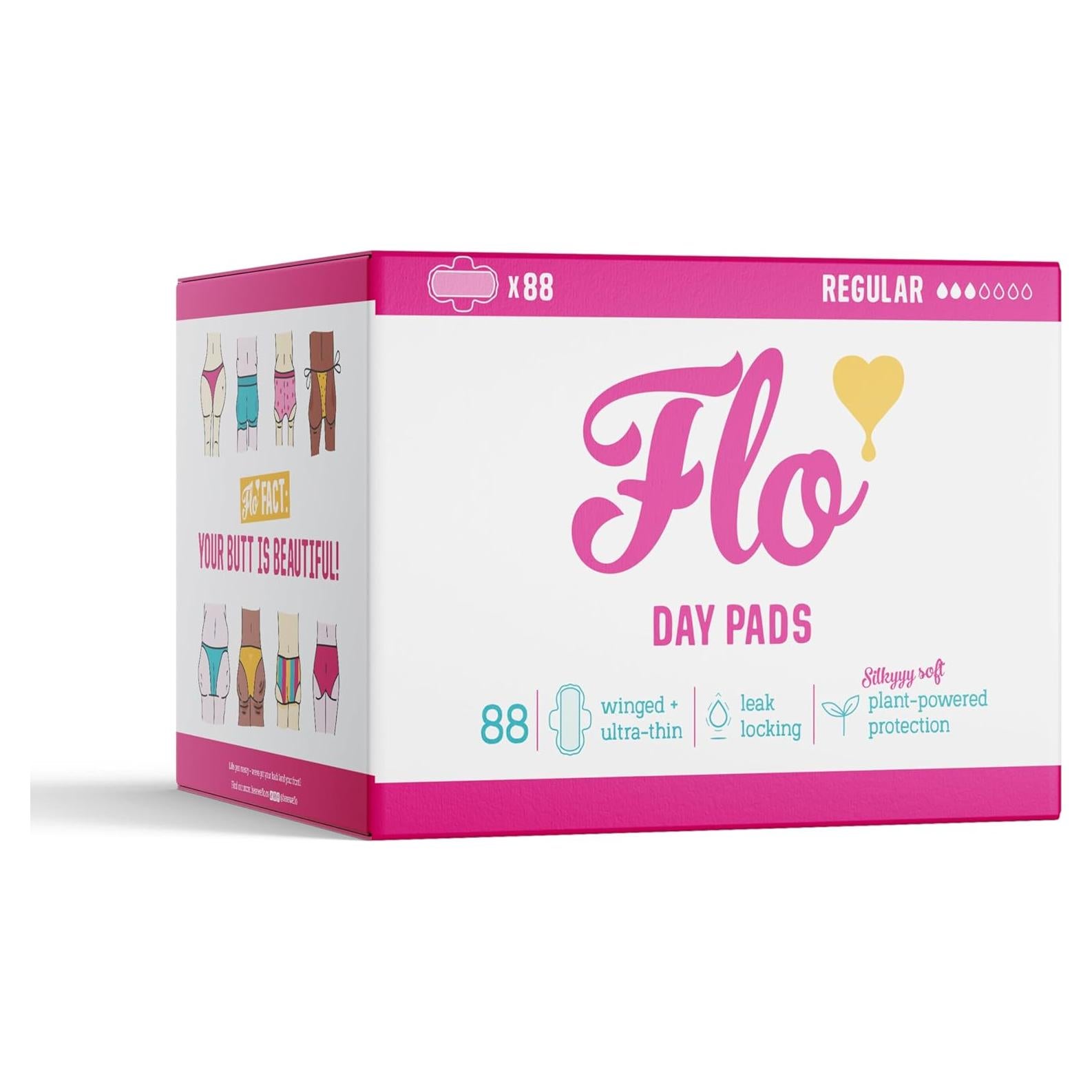 Compresas de Bambú FLO Ultra-Finas para el Día - 88 Unidades