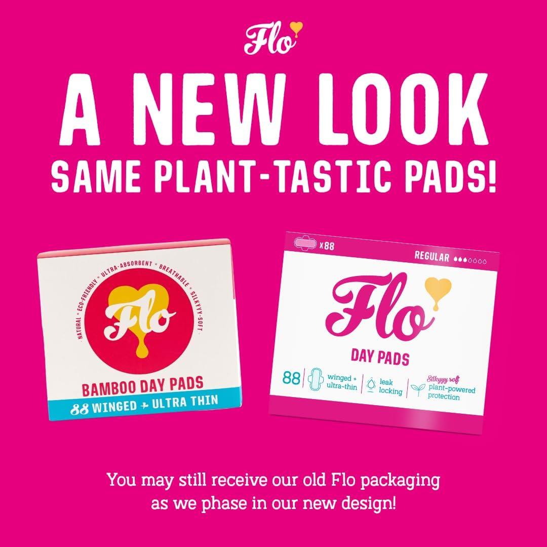 Compresas de Bambú FLO Ultra-Finas para el Día - 88 Unidades