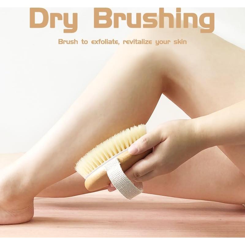 Cepillo de Cuerpo Seco OHOO de Bambú con Nodos de Masaje