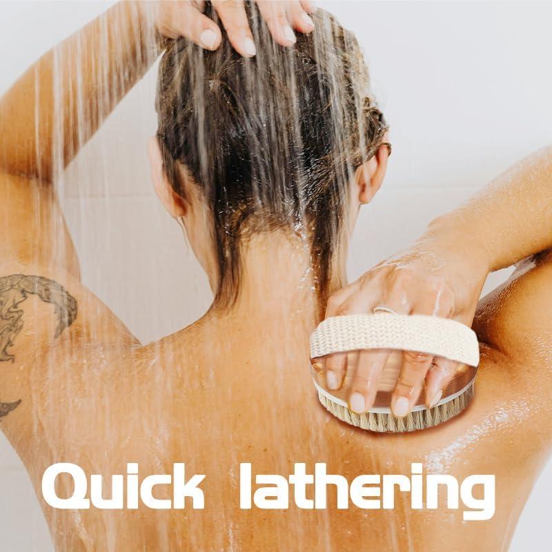 Cepillo de Cuerpo Seco OHOO de Bambú con Nodos de Masaje