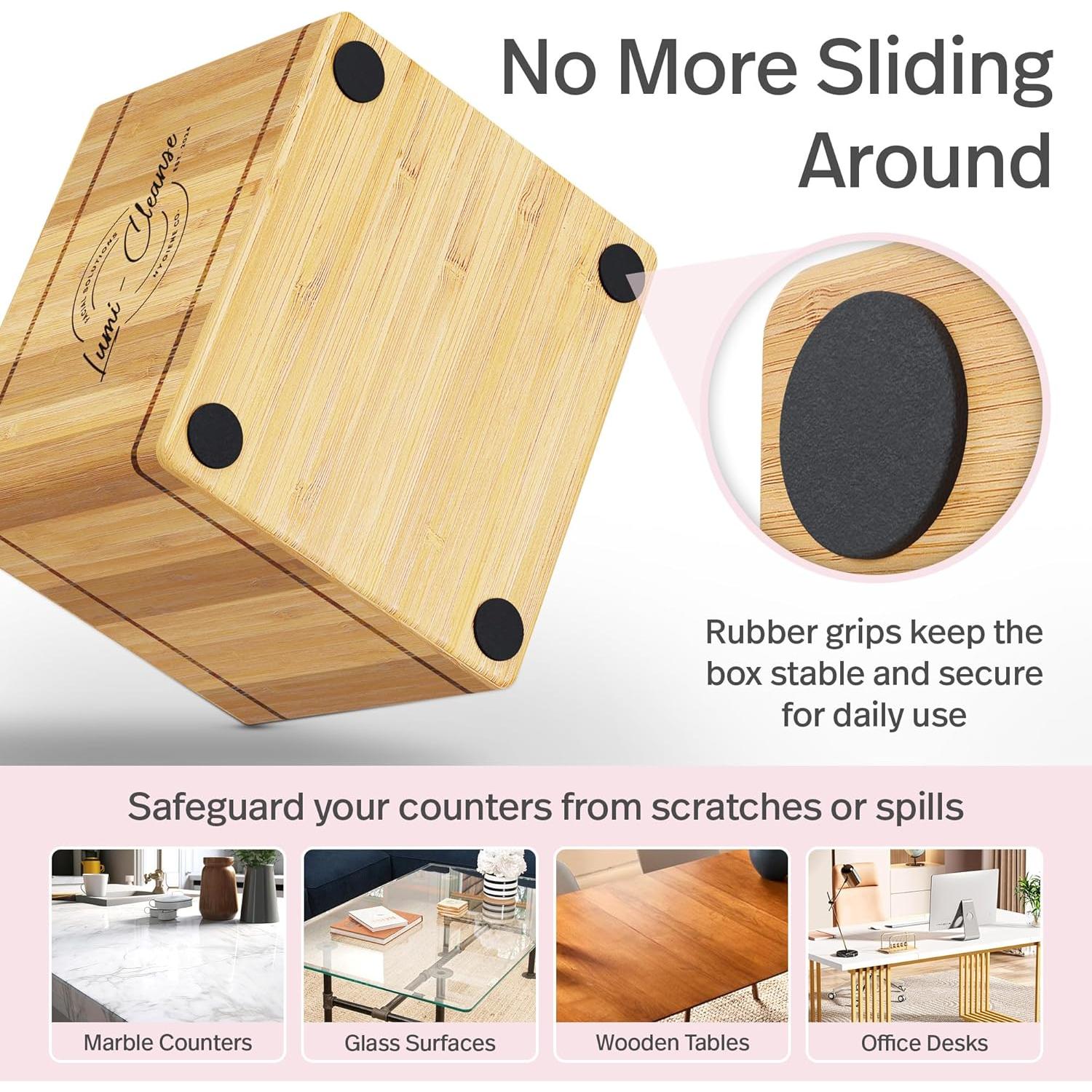 Caja de Bambú Lumi-Cleanse con 50 Toallas Ultra Suaves