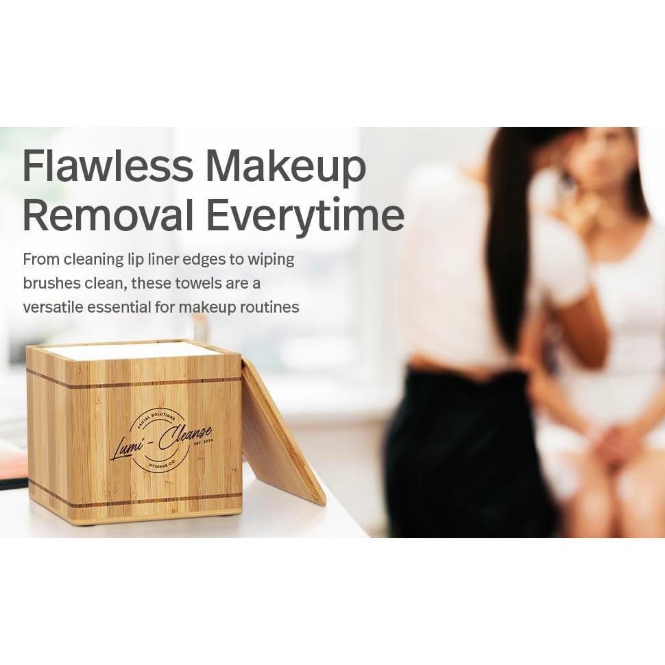Caja de Bambú Lumi-Cleanse con 50 Toallas Ultra Suaves