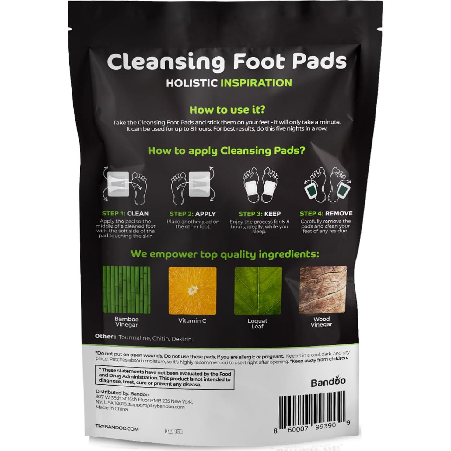 Almohadillas Limpiadoras para Pies Bandoo - 30 Unidades