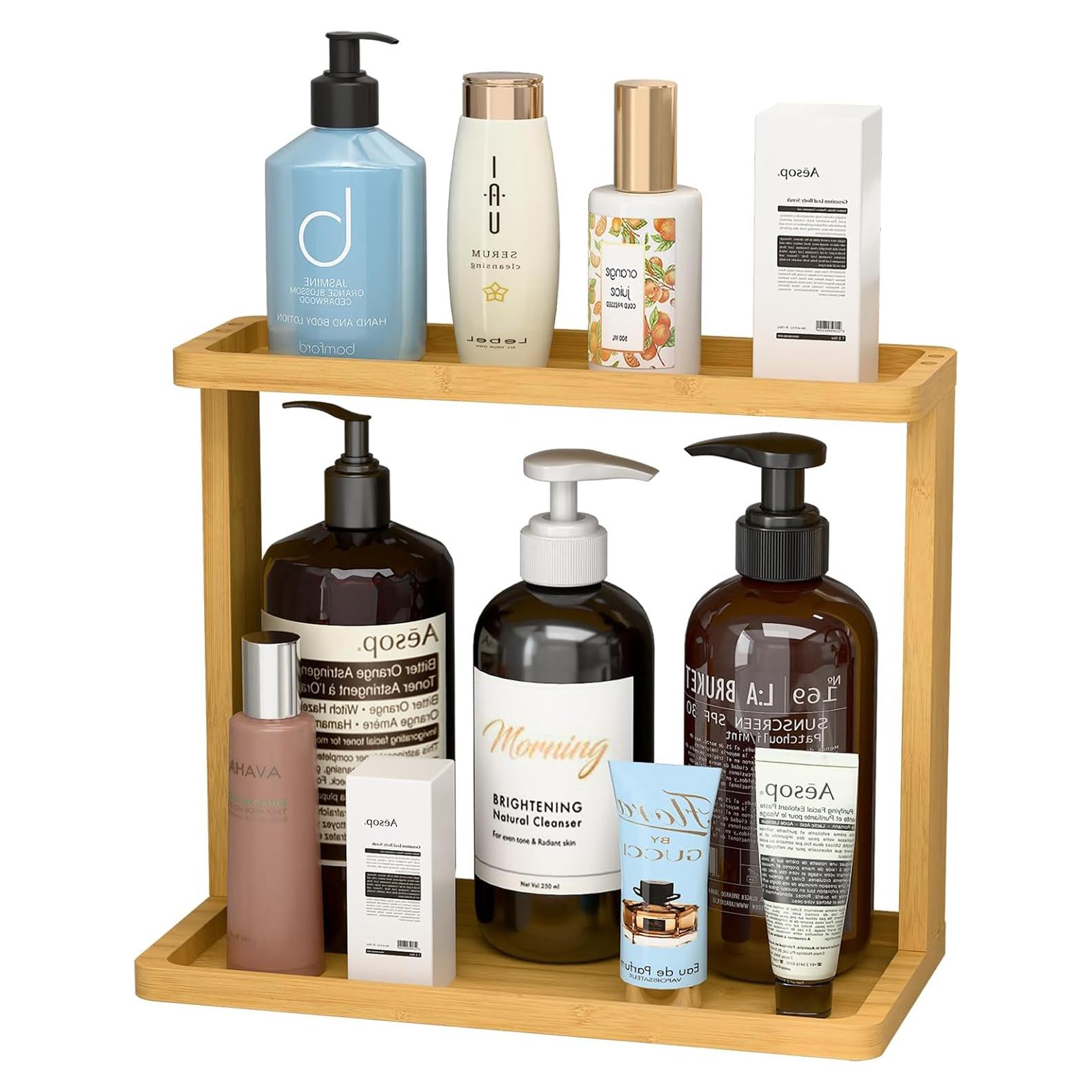 Organizador de Baño PEKER de Bambú Natural 26x21.5x13 cm