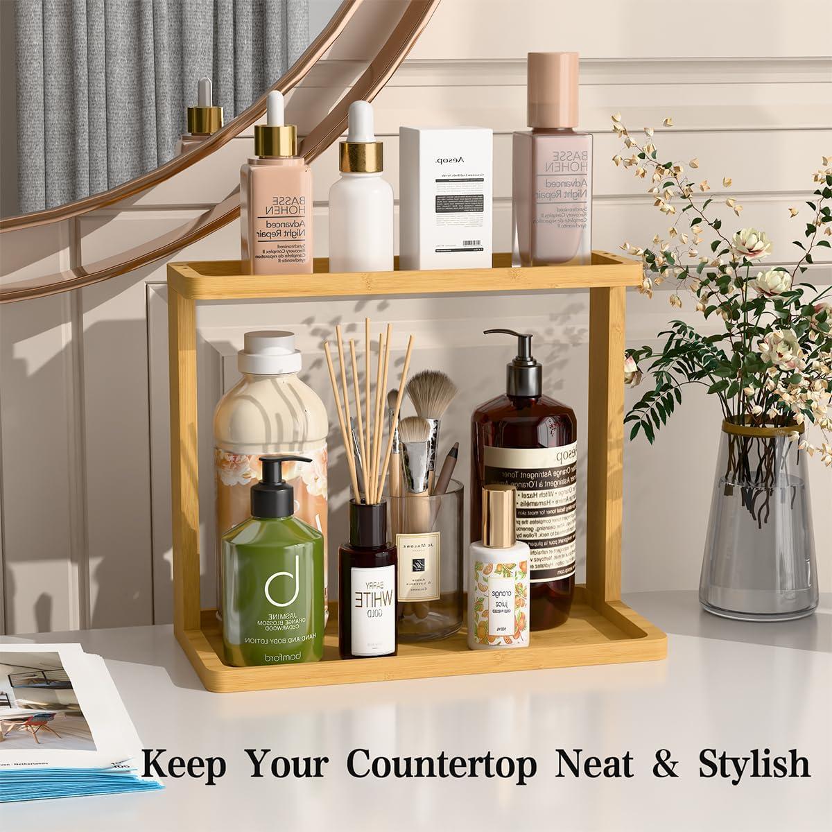 Organizador de Baño PEKER de Bambú Natural 26x21.5x13 cm