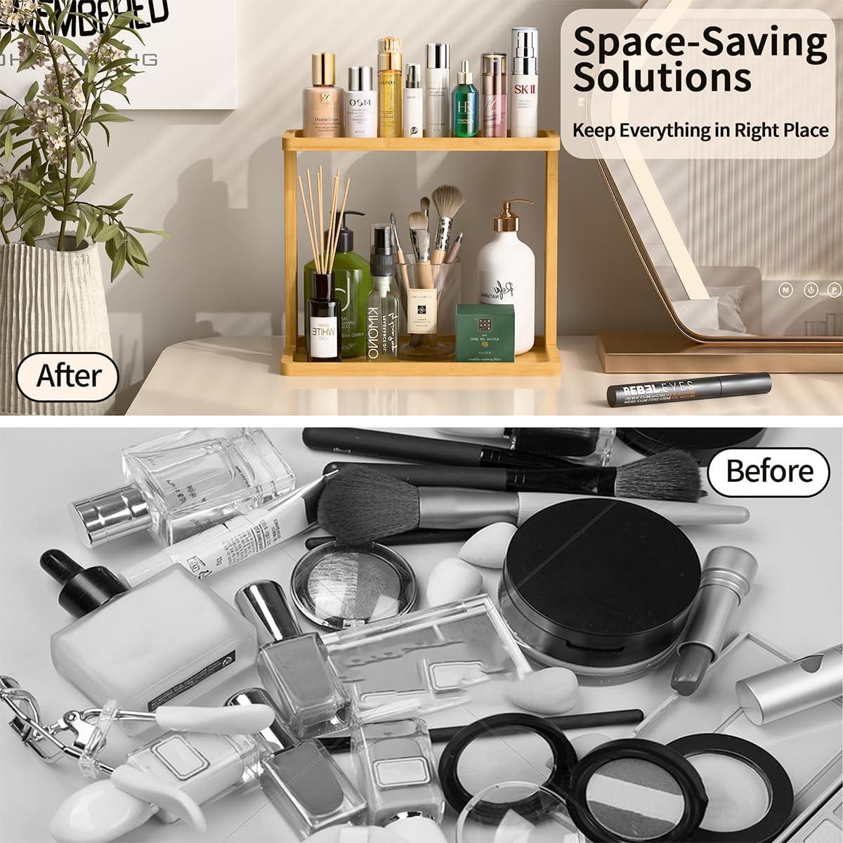 Organizador de Baño PEKER de Bambú Natural 26x21.5x13 cm