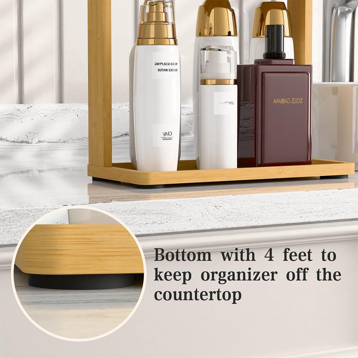 Organizador de Baño PEKER de Bambú Natural 26x21.5x13 cm