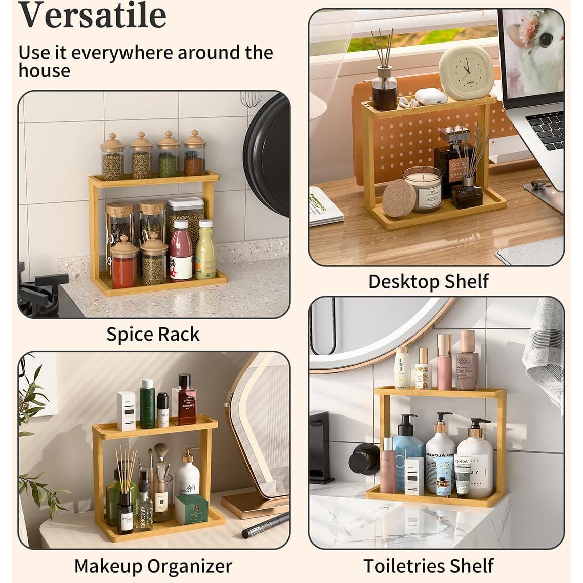 Organizador de Baño PEKER de Bambú Natural 26x21.5x13 cm