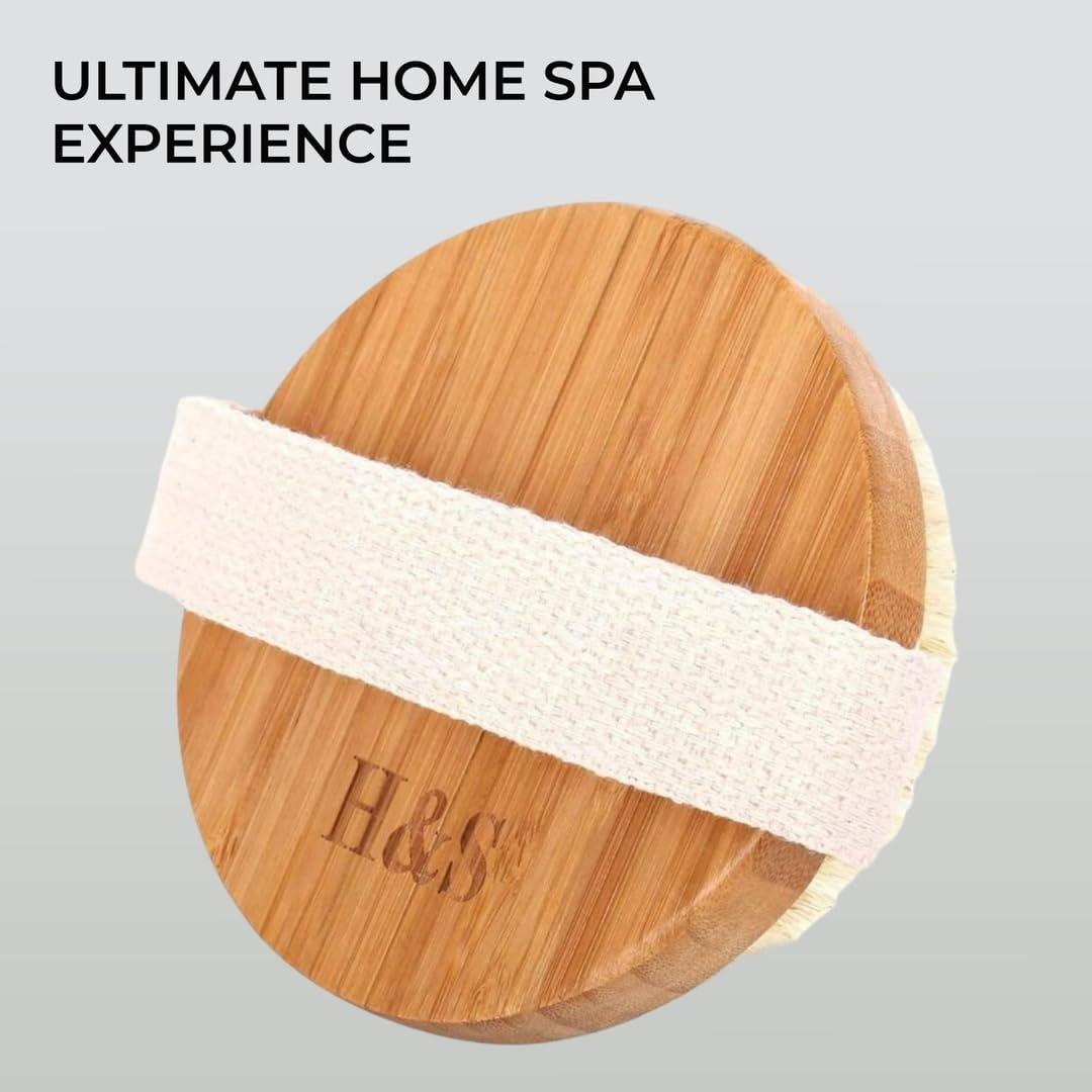 Cepillo Corporal Exfoliante H&S de Bambú - 2 Piezas con Cerdas de Masaje