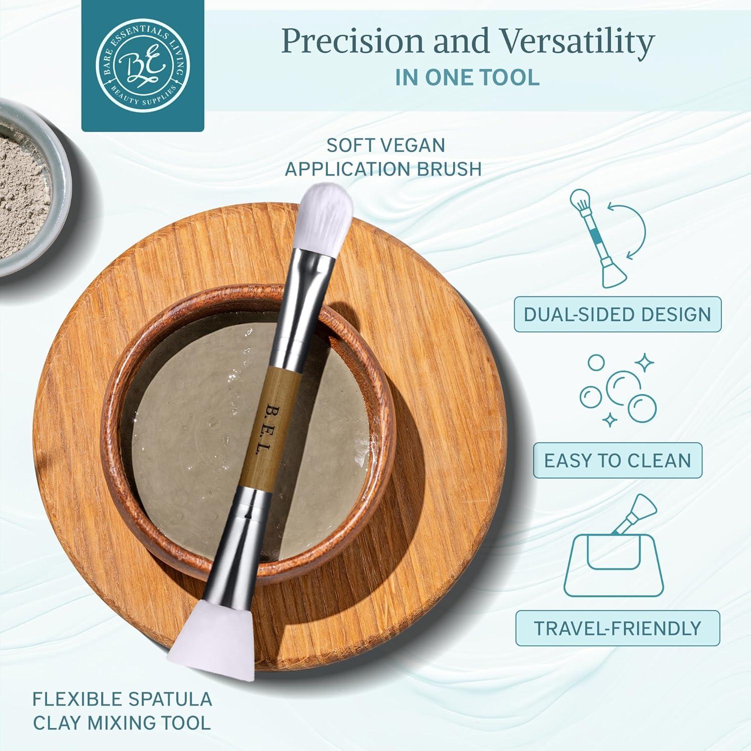 Brocha Facial Doble Cara Bare Essentials Living - Bambú 2 Pz