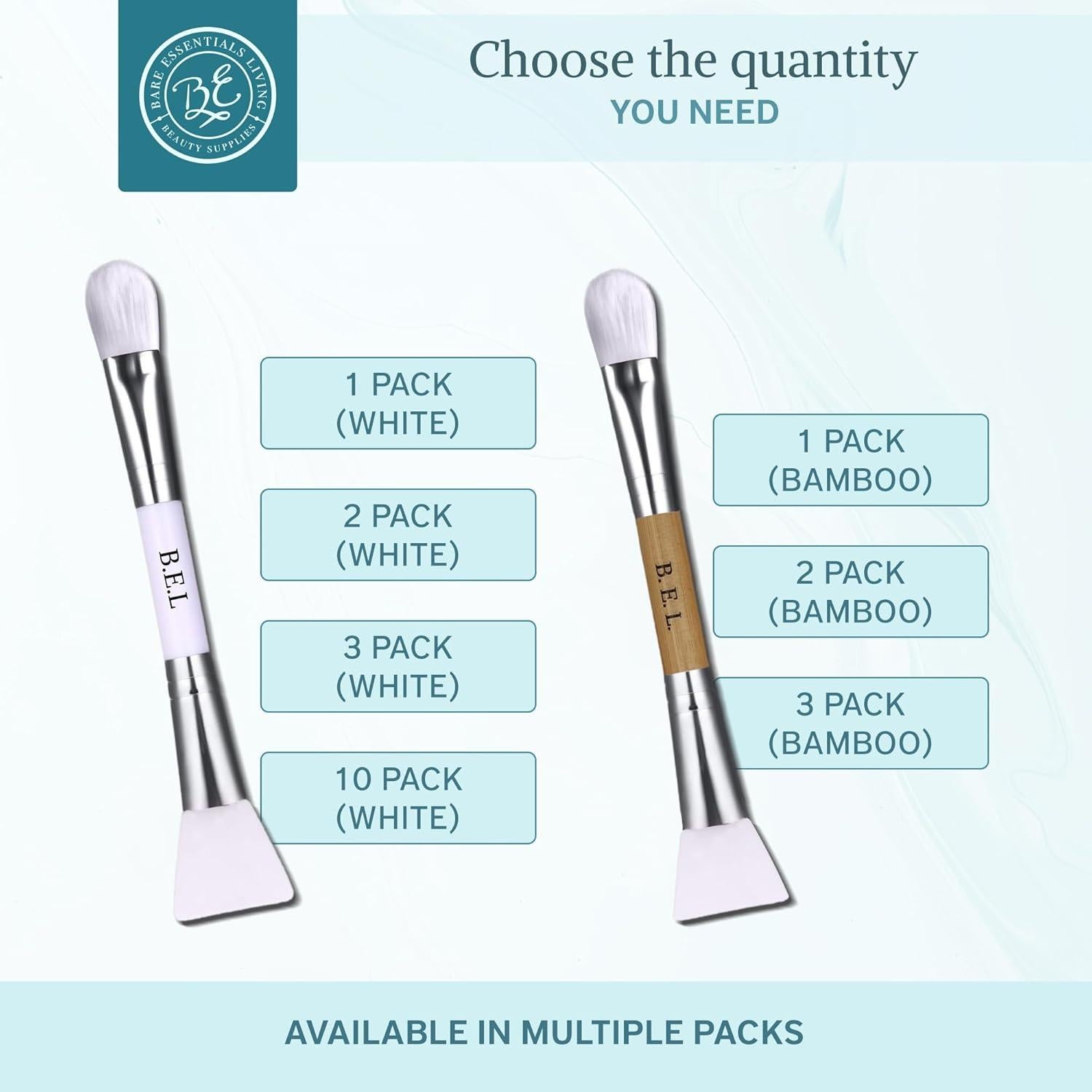 Brocha Facial Doble Cara Bare Essentials Living - Bambú 2 Pz