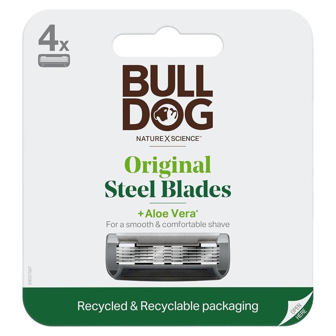 Recambios de cuchillas de afeitar Bulldog para hombres - 4 unidades