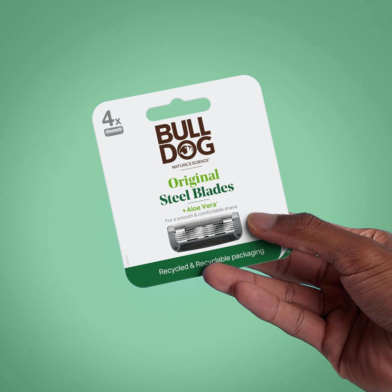 Recambios de cuchillas de afeitar Bulldog para hombres - 4 unidades