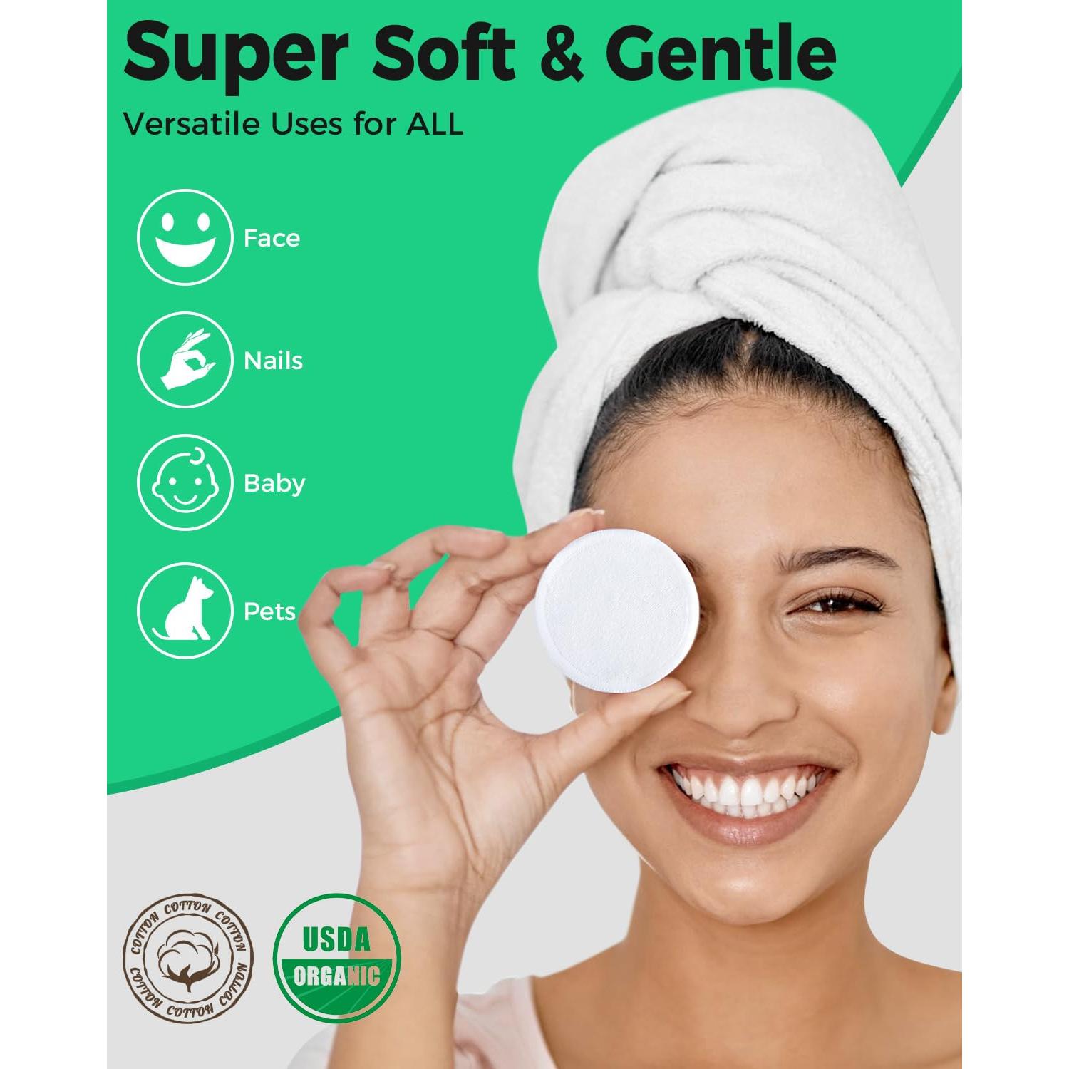 ProCIV Almohadillas Reutilizables de Algodón Orgánico 18 Pzas