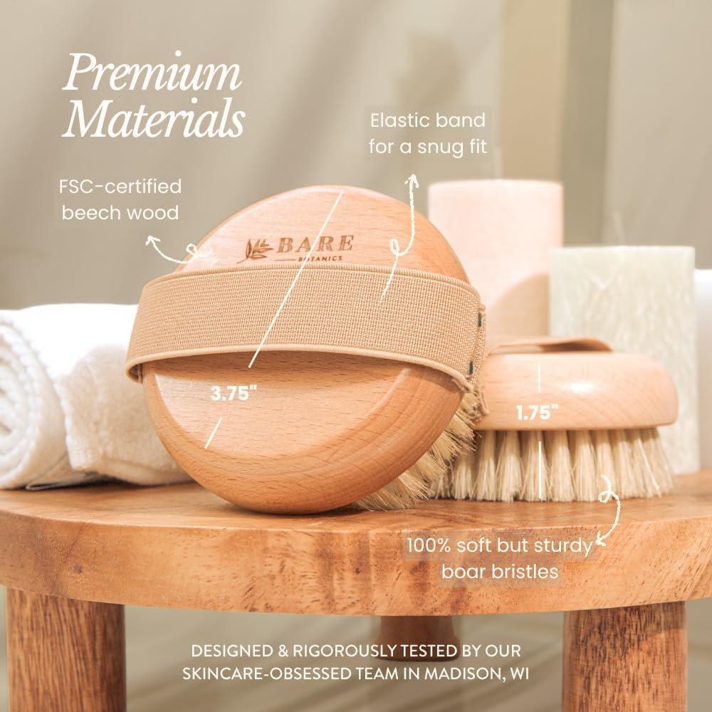 Cepillo Corporal Seco Bare Botanics - Exfoliación Suave 10cm