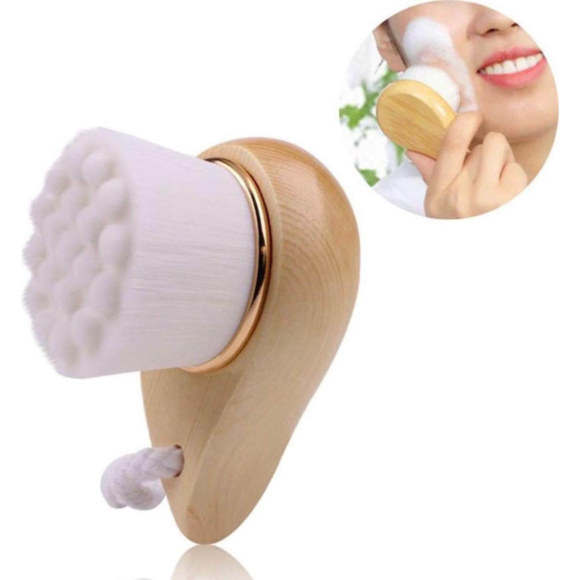 Cepillo Facial de Madera BeNat con Cerdas Suaves 7.1x5.9cm