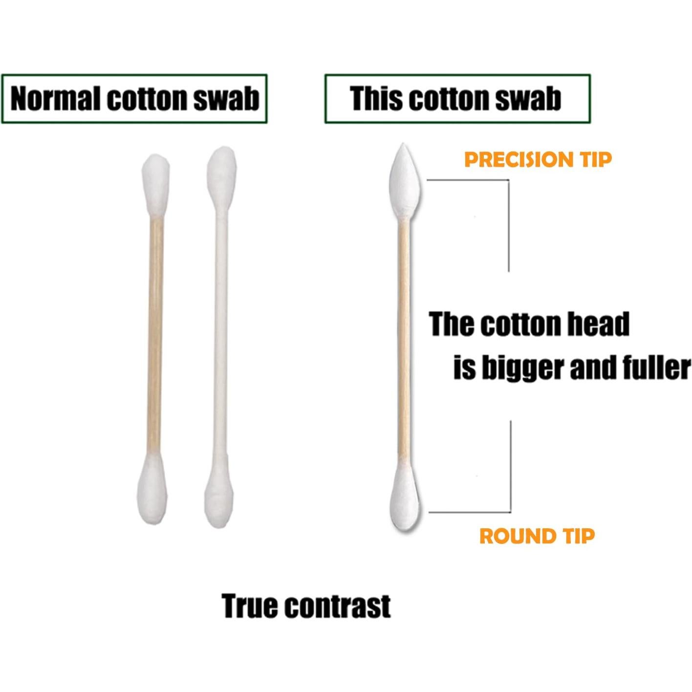 Hisopos de Algodón XL de Bambú Natural 756pcs - Punta Precisa