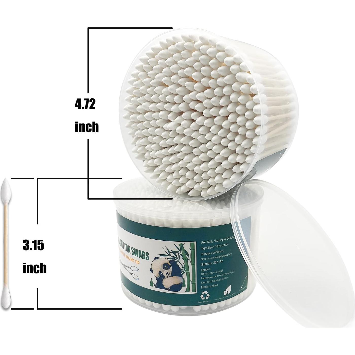 Hisopos de Algodón XL de Bambú Natural 756pcs - Punta Precisa