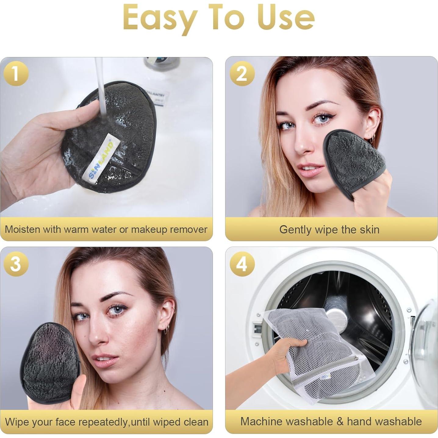 Almohadillas Reutilizables Desmaquillantes Sinland 12 Piezas Gris