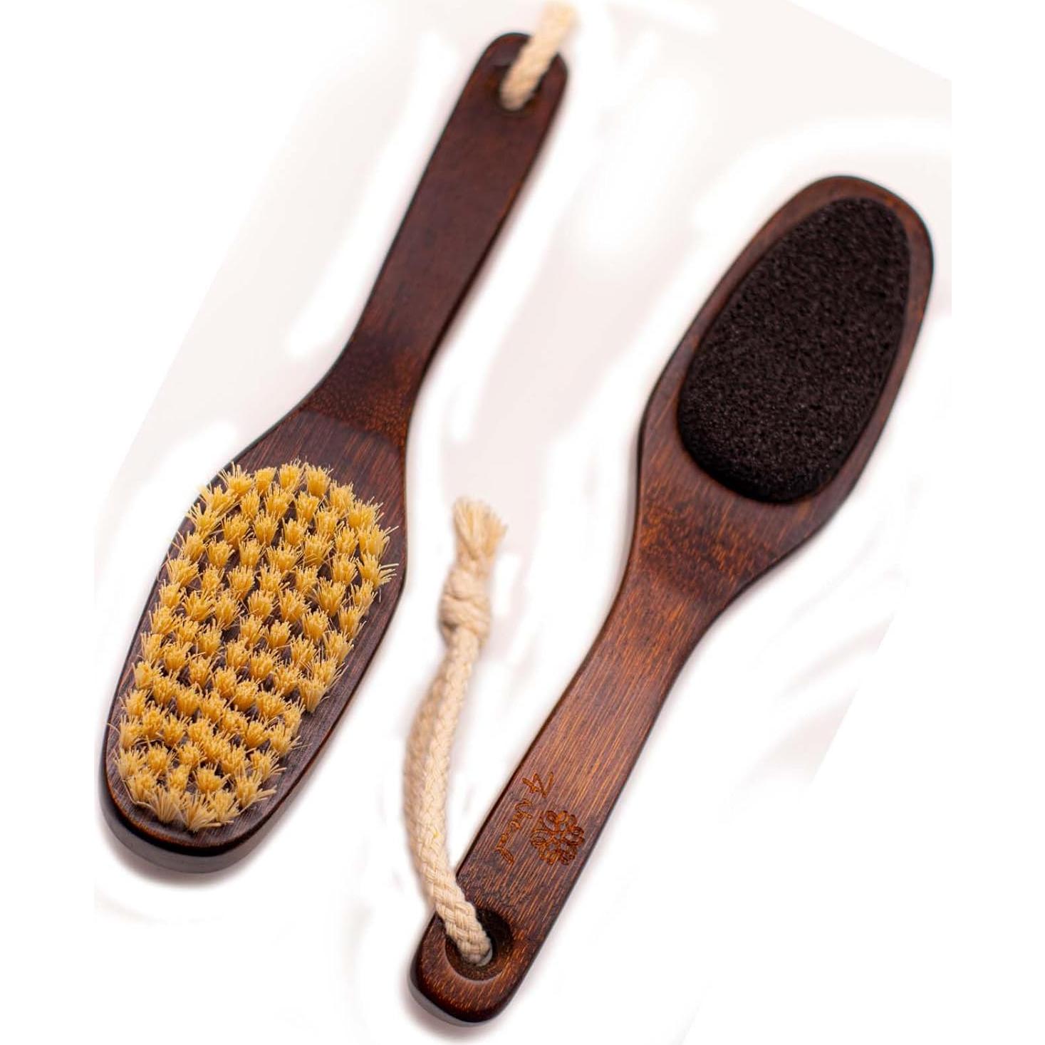 Lima para Pies ZP Natural 2-en-1 con Mango de Bambú