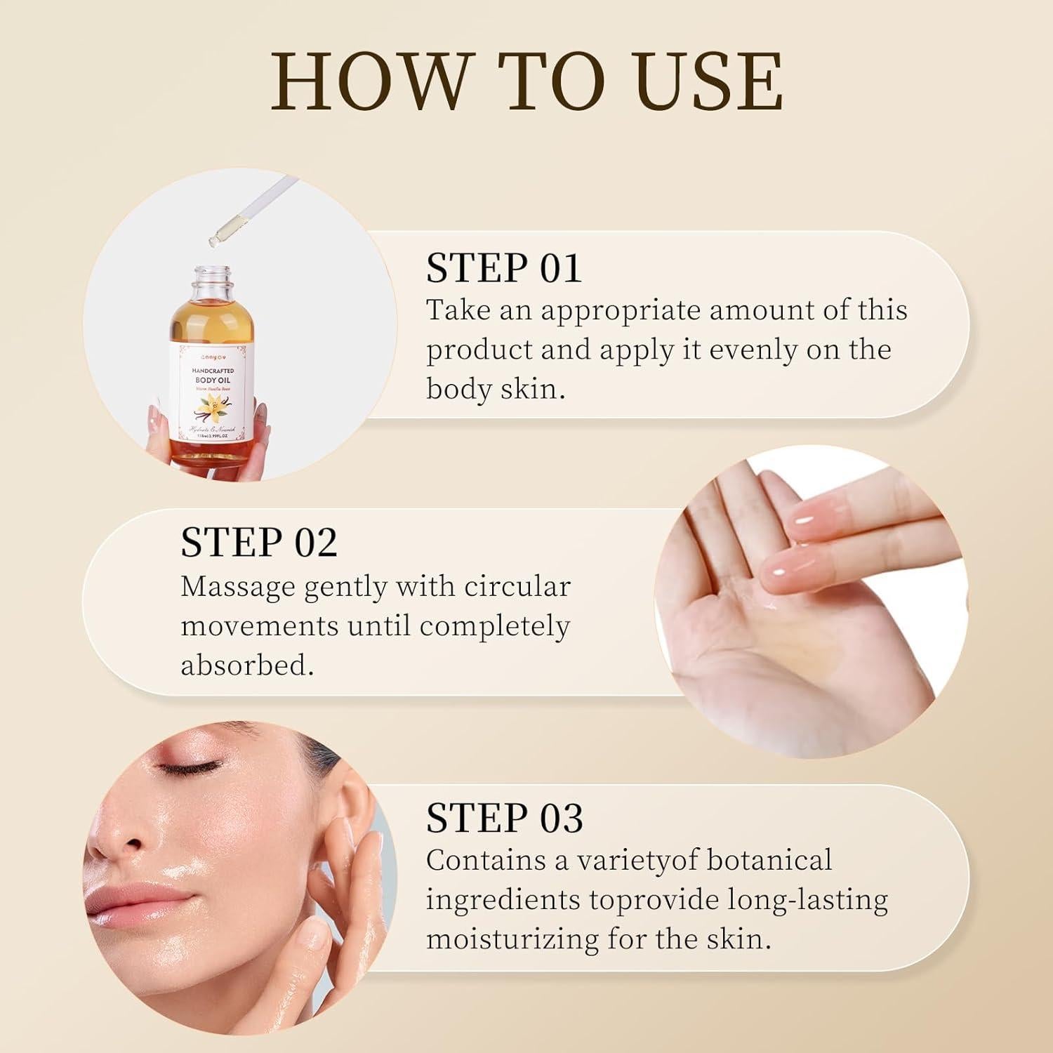 Aceite Corporal Hidratante Vainilla Cálida Gaayou 118ml