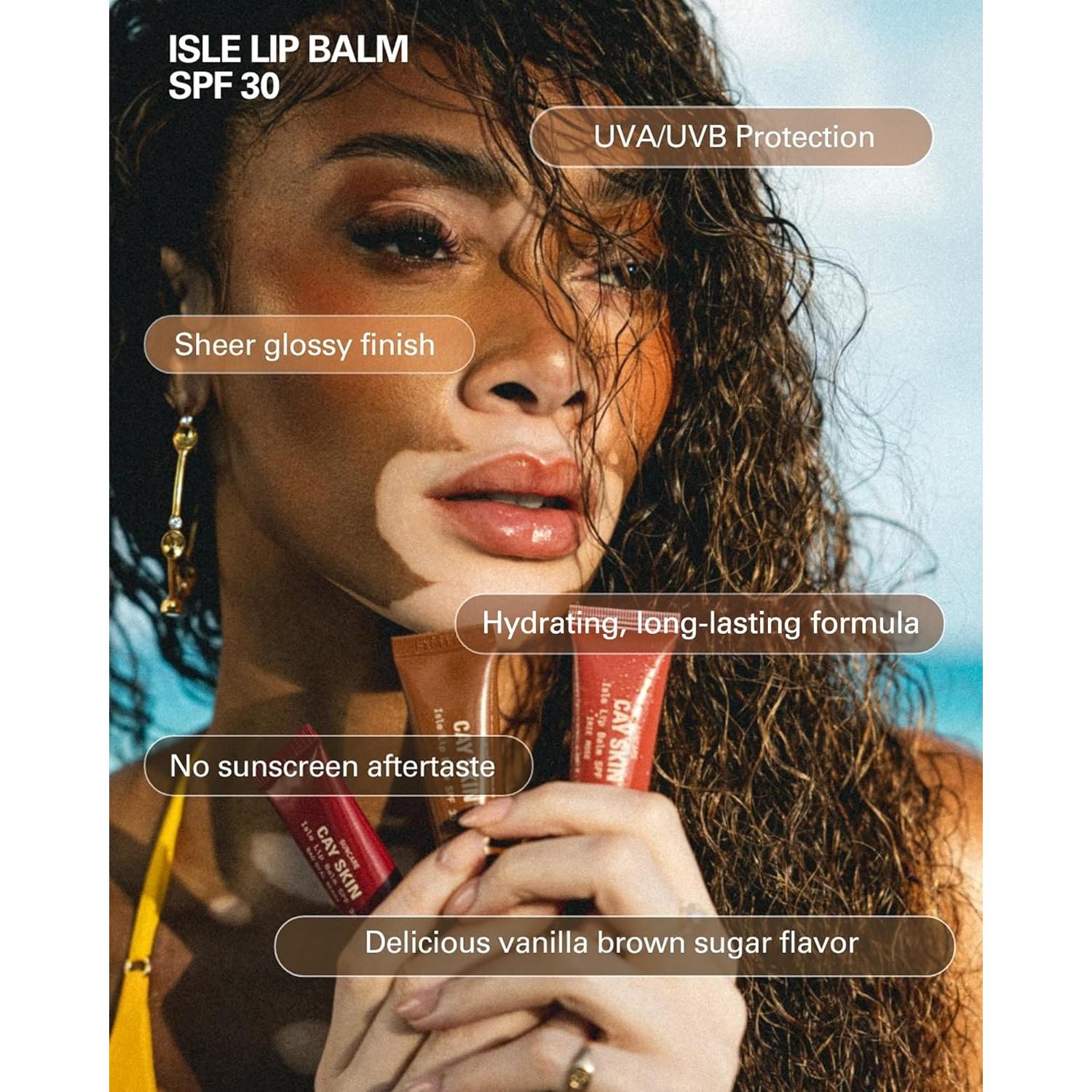 Bálsamo Labial Isle Cay Skin SPF 30 - Hidratante Transparente