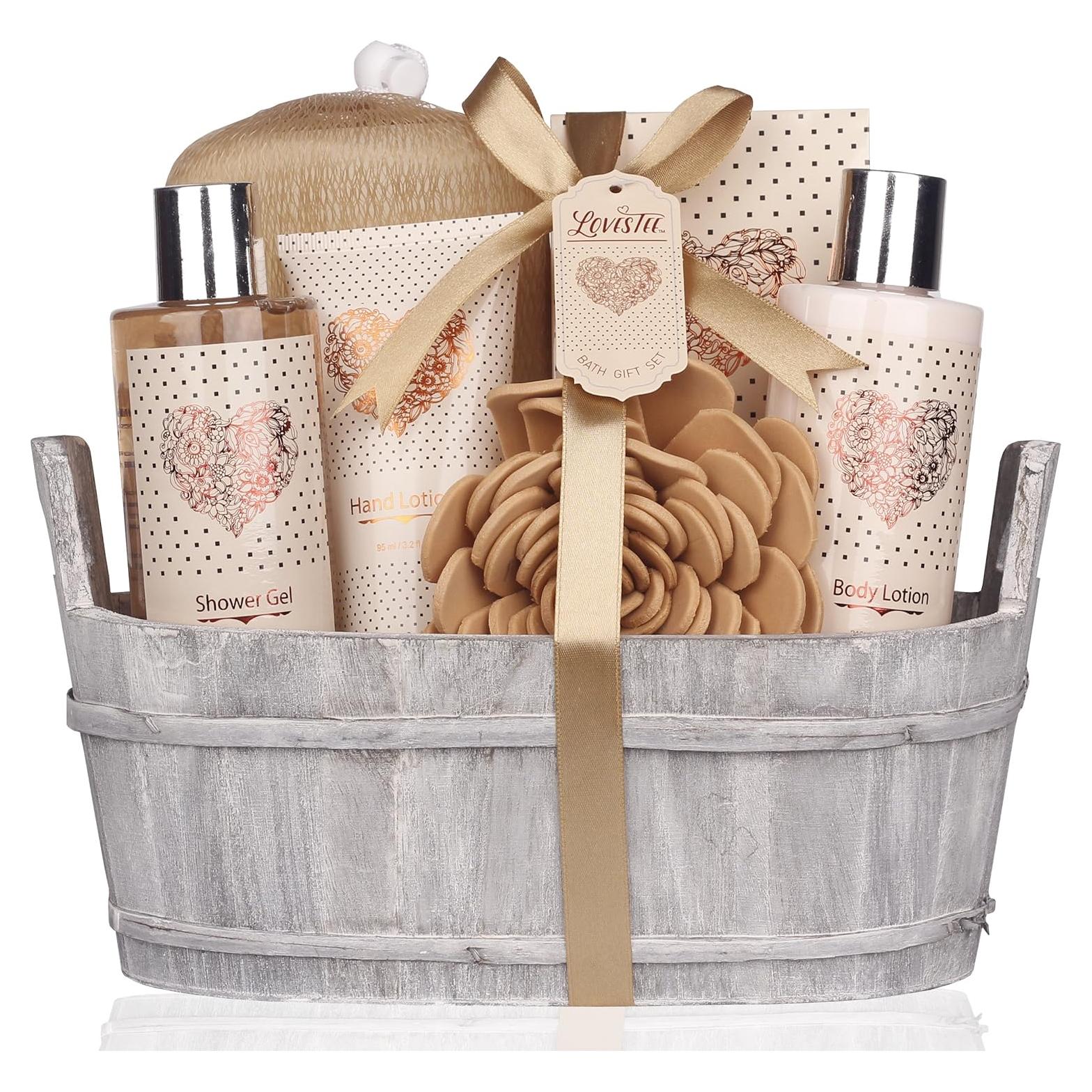 Cesta de Regalo Spa Lovestee Vainilla - Gel, Lociones y Puff