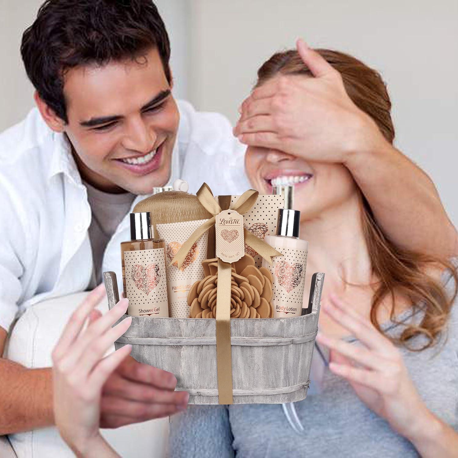 Cesta de Regalo Spa Lovestee Vainilla - Gel, Lociones y Puff