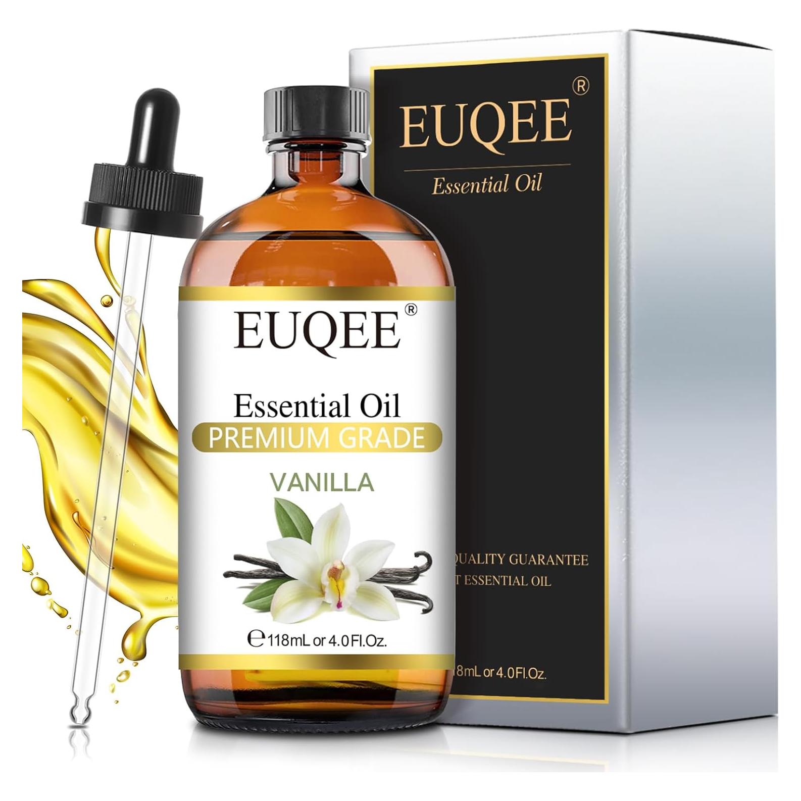 Aceite Esencial de Vainilla EUQEE 118ml - Aroma Natural para Difusor y Masaje