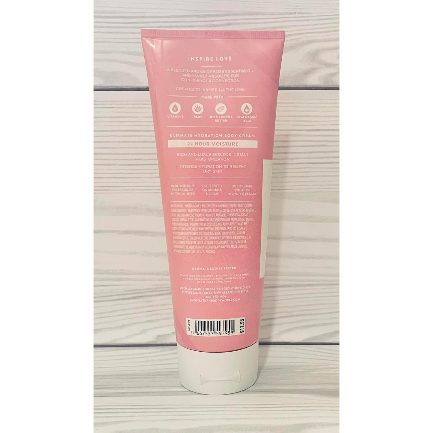 Crema Corporal Hidratante Bath and Body Works Rosa Vainilla 2 Pzas