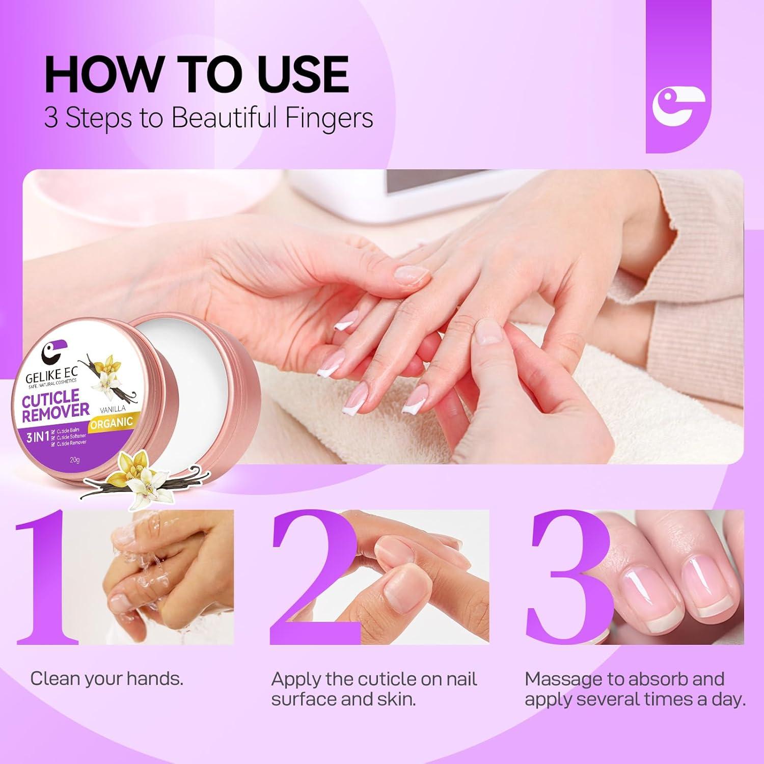 Gelike EC Crema Removedora de Cutículas Vainilla 32g - Cuidado de Uñas