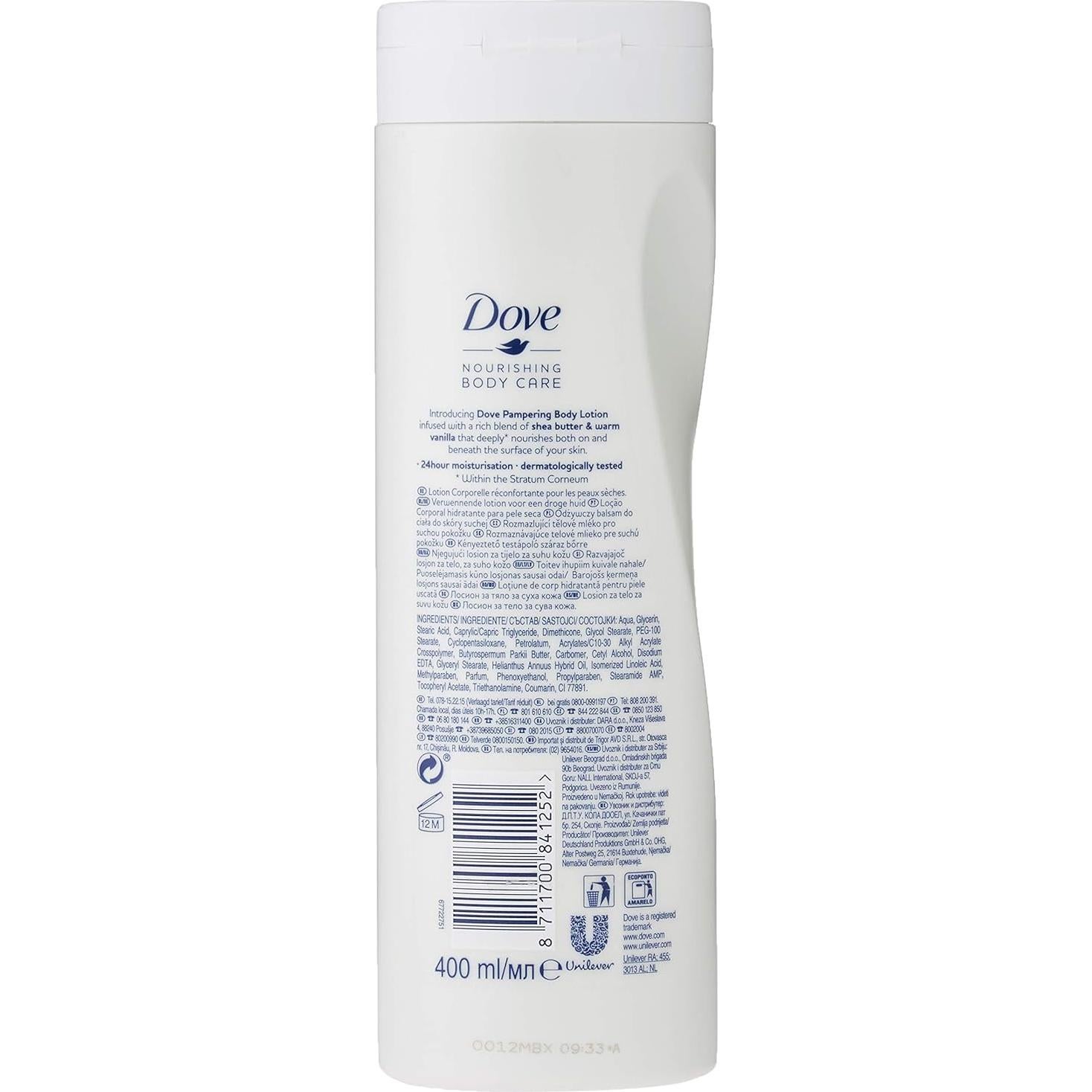 Loción Corporal Dove Purely Pampering 385g Unisex