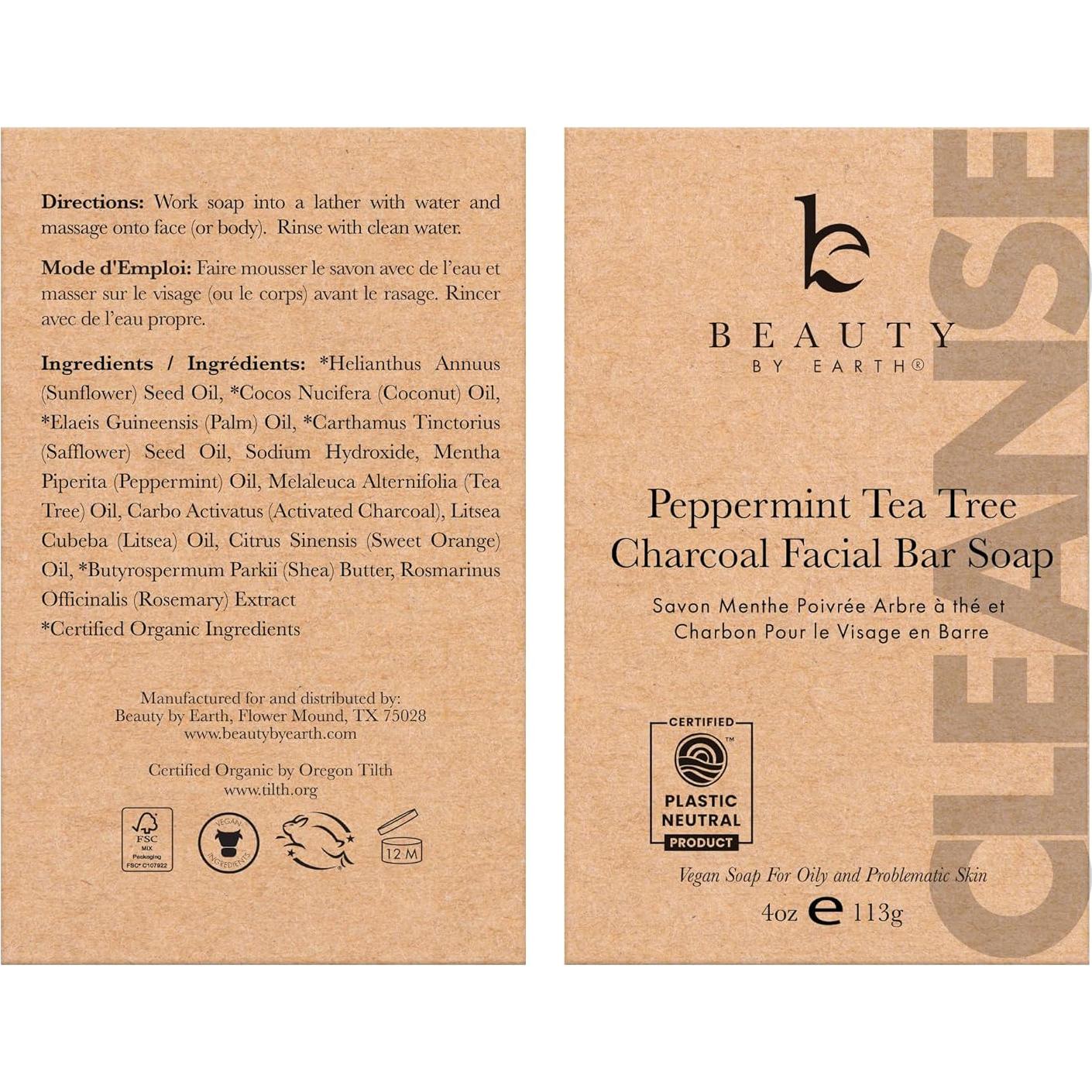 Jabón Facial de Carbón Beauty by Earth - 117g Natural