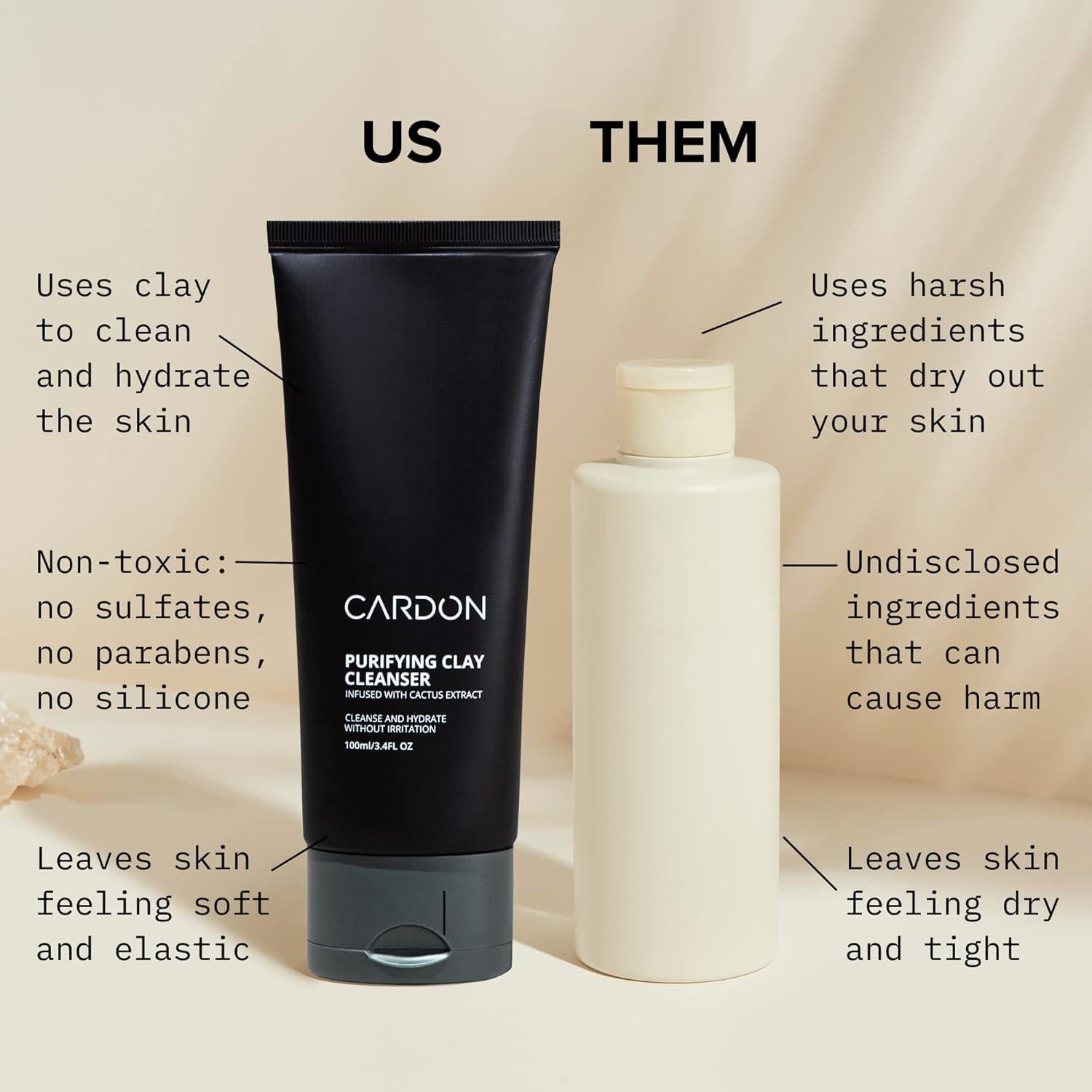 Limpiador Facial de Arcilla Cardon para Hombres 100ml - Piel Grasa