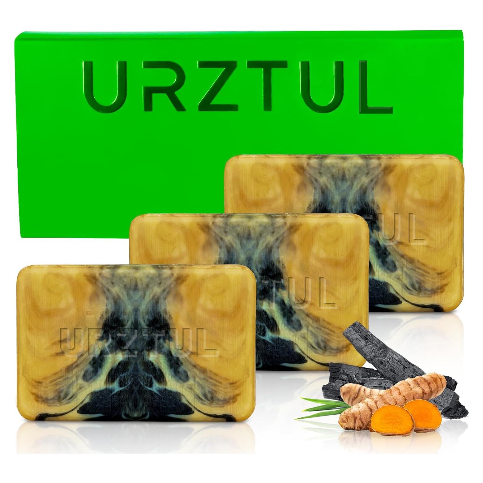 Jabón Natural de Carbón Activado URZTUL 3 Piezas 312g