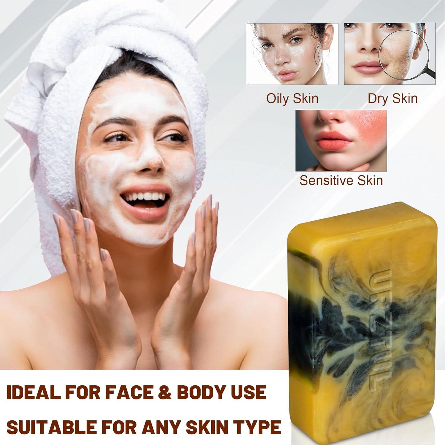 Jabón Natural de Carbón Activado URZTUL 3 Piezas 312g