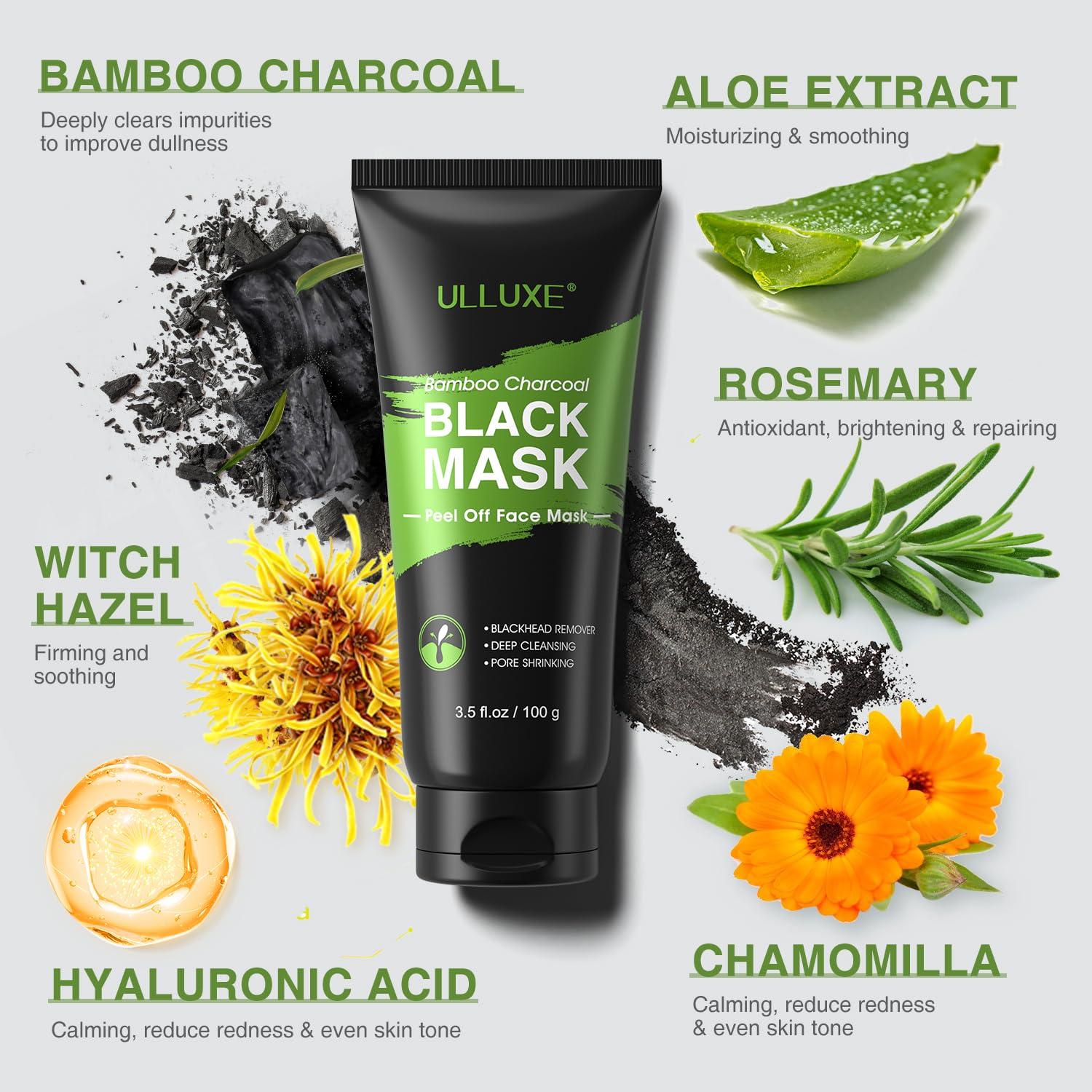 Kit de Máscara Facial Peel Off Ulluxe Carbón Activado 103.5 ml