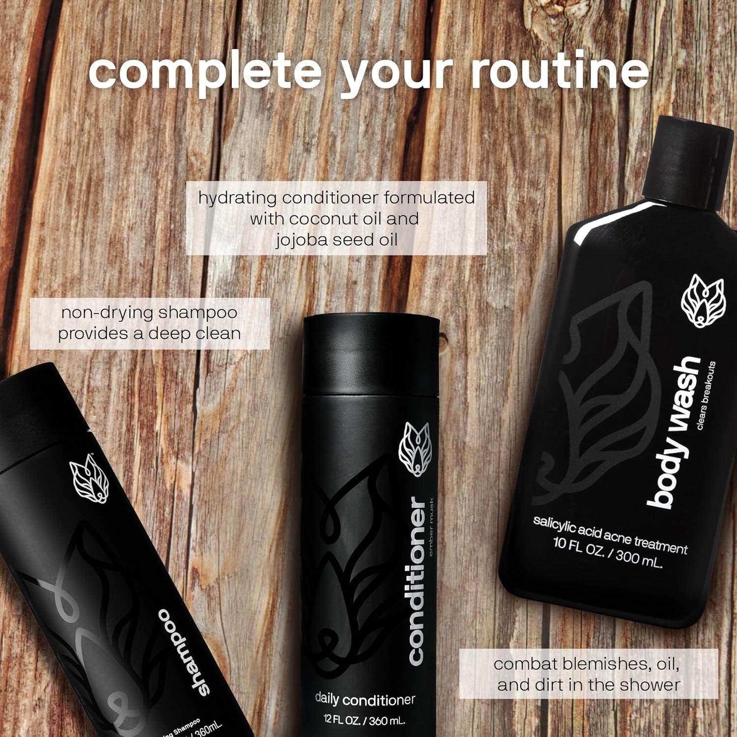 Set de Gel de Ducha y Limpiador Facial Black Wolf 295ml + 148ml